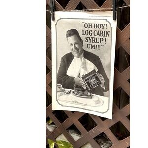 Vintage 1919 TOWLE'S LOG CABIN Syrup Pancake Waffle Kitchen Ephemera Print Ad